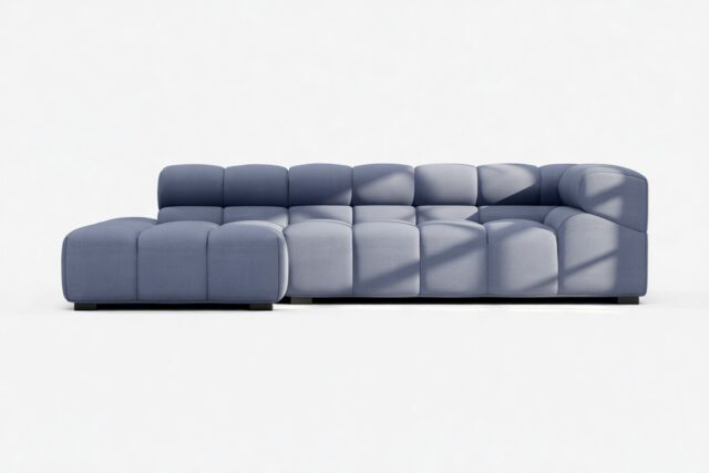 The Tufty – Royal Blue Wool, Small L (Left) – Sectional