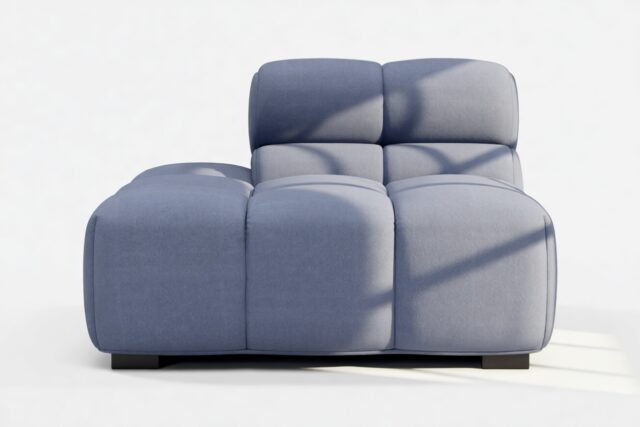 The Tufty – Royal Blue Wool, End Armless (Left)