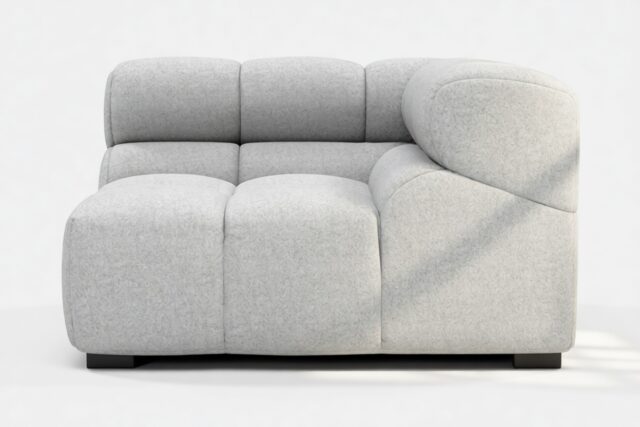 The Tufty – Light Gray Wool, Corner (Right)