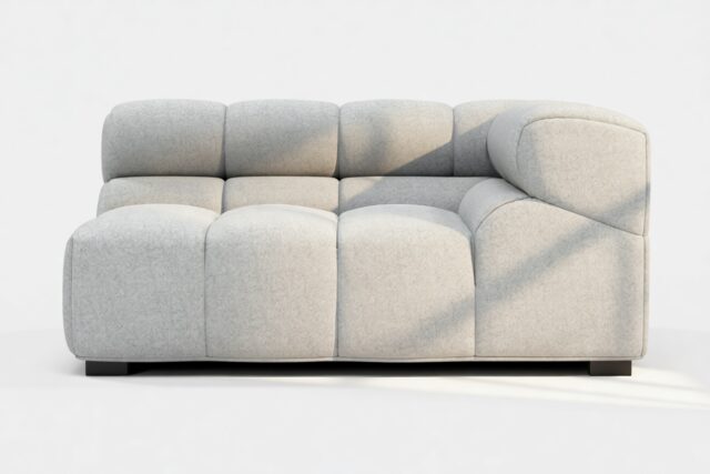 The Tufty – Light Gray Wool, Large Corner (Right)