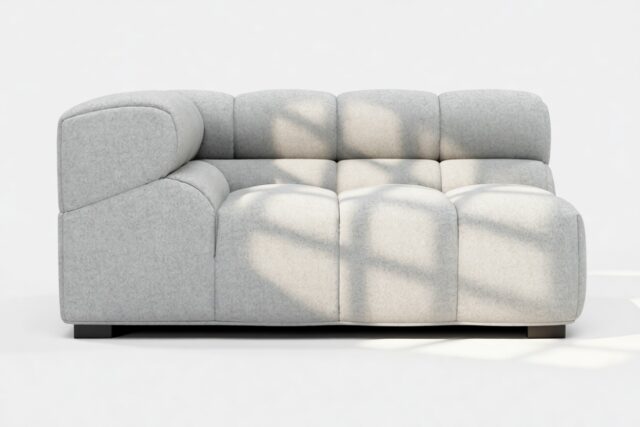 The Tufty – Light Gray Wool, Large Corner (Left)