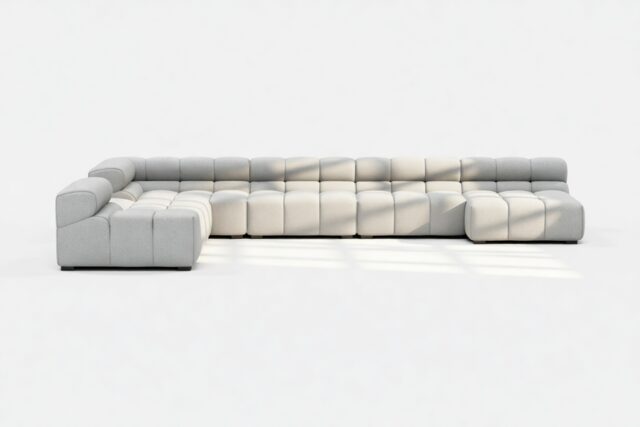 The Tufty – Light Gray Wool, Extra Large Corner (Left) – Sectional