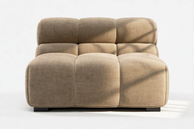 The Tufty – Cappuccino Brown Chenille, Armless Module