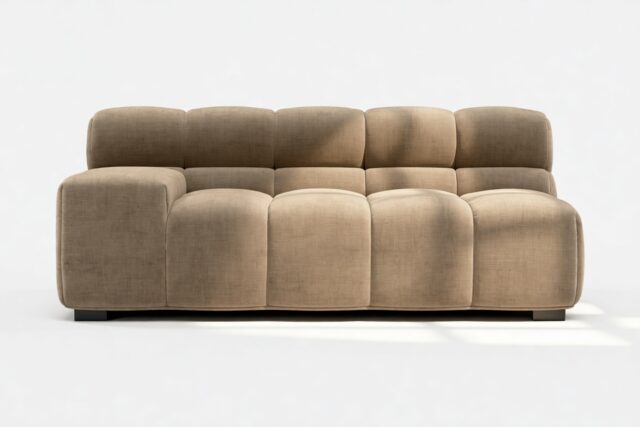 The Tufty – Cappuccino Brown Chenille, Extra Large Armrest (Left)