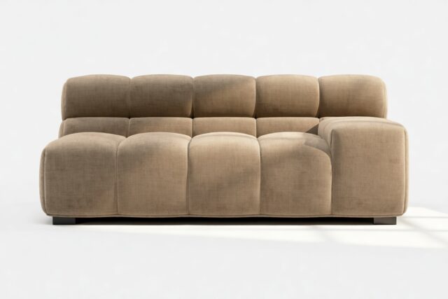 The Tufty – Cappuccino Brown Chenille, Extra Large Armrest (Right)