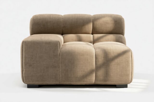 The Tufty – Cappuccino Brown Chenille, Armrest (Left)