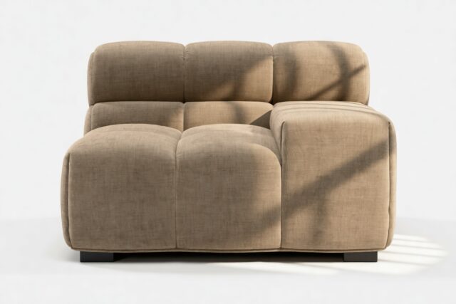 The Tufty – Cappuccino Brown Chenille, Armrest (Right)