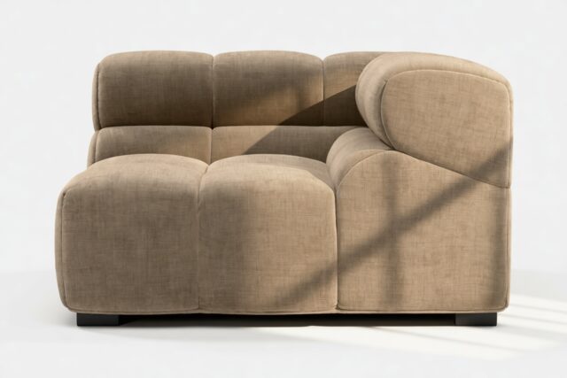 The Tufty – Cappuccino Brown Chenille, Corner (Right)