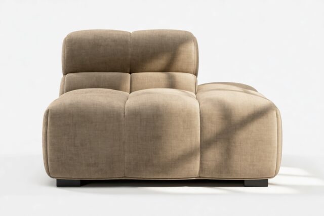 The Tufty – Cappuccino Brown Chenille, End Armless (Right)