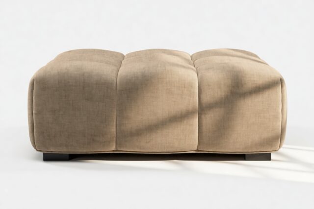 The Tufty – Cappuccino Brown Chenille, Ottoman