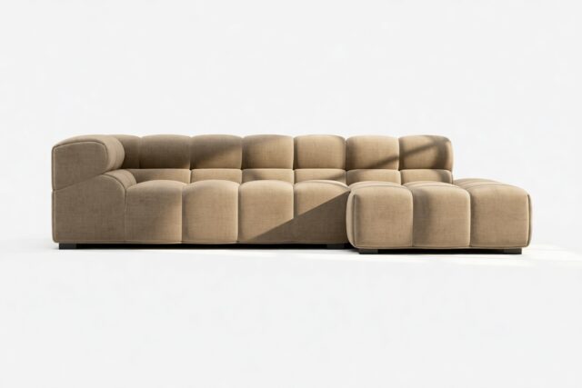 The Tufty – Cappuccino Brown Chenille, Small L (Right) – Sectional