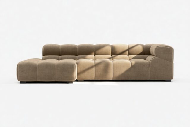 The Tufty – Cappuccino Brown Chenille, Small L (Left) – Sectional