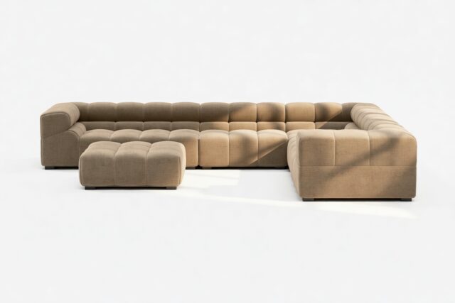 The Tufty – Cappuccino Brown Chenille, Large Corner (Right) – Sectional