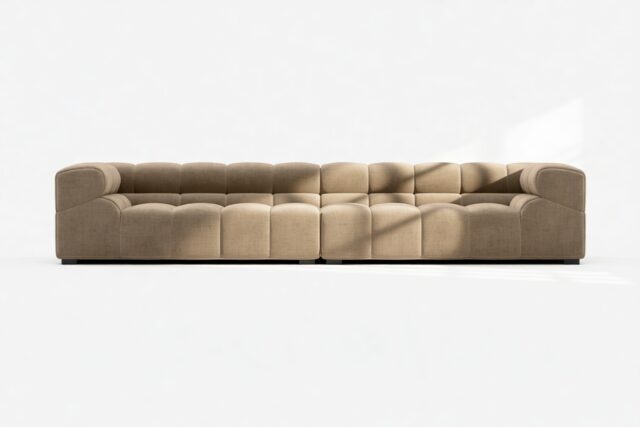The Tufty – Cappuccino Brown Chenille, Extra Large Sofa – Sectional