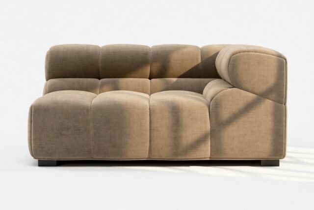 The Tufty – Cappuccino Brown Chenille, Large Corner (Right)