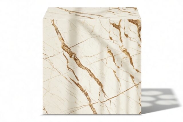 The Plinth – Sofita Gold Marble, Short Side Table