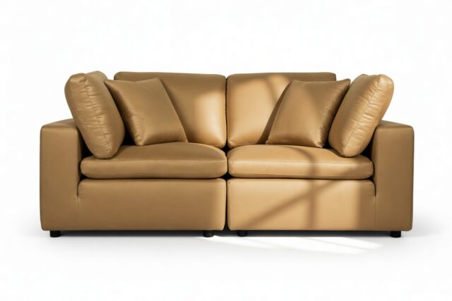 The Ciel – Old Gold Velvet, Two Seater Sofa