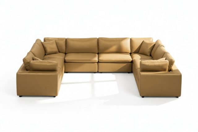 The Ciel – Old Gold Velvet, Sectional (Eight Seater)