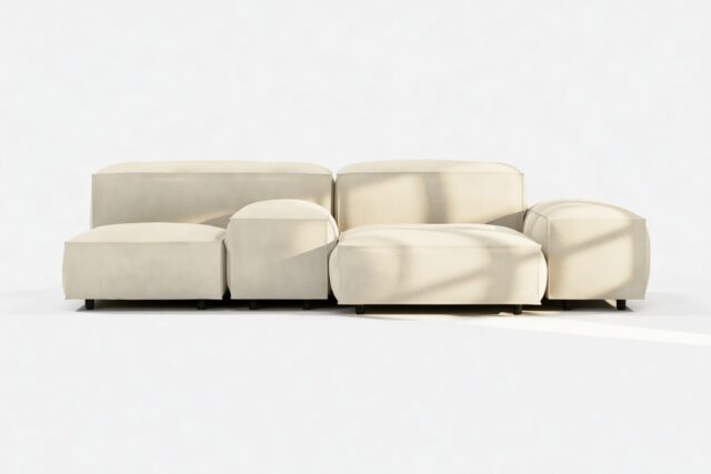The Extrasoft – Eggshell Vegan Suede, Combination 1 (Left)
