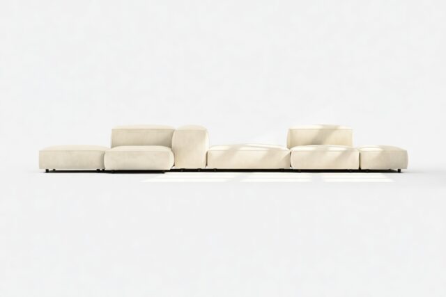 The Extrasoft – Eggshell Vegan Suede, Combination 2 (Left)