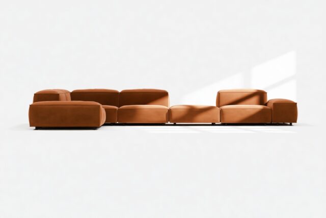 The Extrasoft – Burnt Orange Velvet, Large Corner (Left)