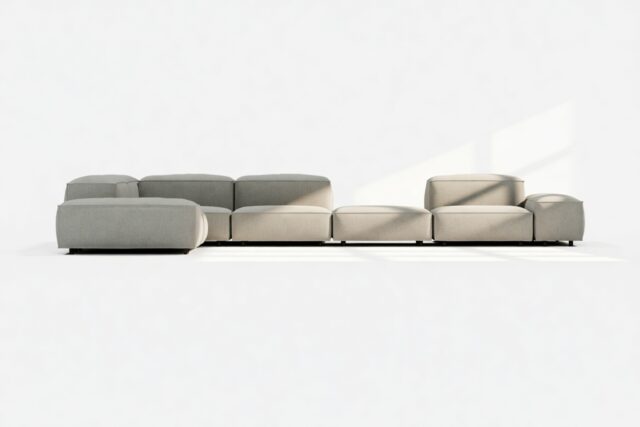 The Extrasoft – Soft Gray Brushed Weave, Large Corner (Left)