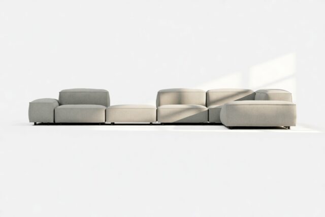 The Extrasoft – Soft Gray Brushed Weave, Large Corner (Right)