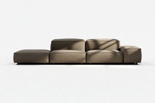 The Extrasoft – Coffee Brushed Weave, Open End Sofa (Left)