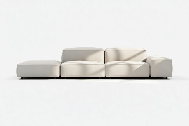 The Extrasoft – Oatmeal Brushed Weave, Open End Sofa (Left)