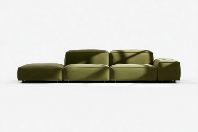 The Extrasoft – Spruce Luxe Velvet, Open End Sofa (Left)