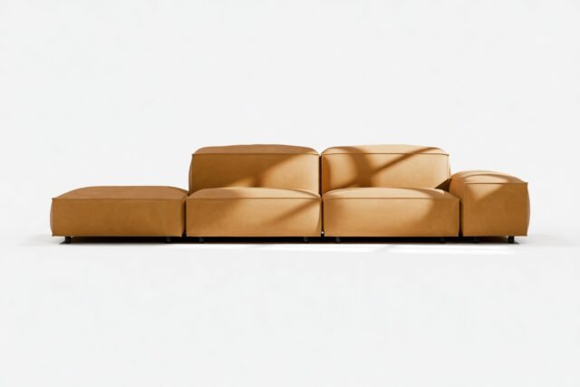 The Extrasoft – Tan Vegan Leather, Open End Sofa (Left)