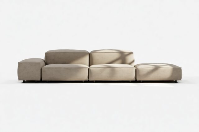 The Extrasoft – Biscotti Brushed Weave, Open End Sofa (Right)