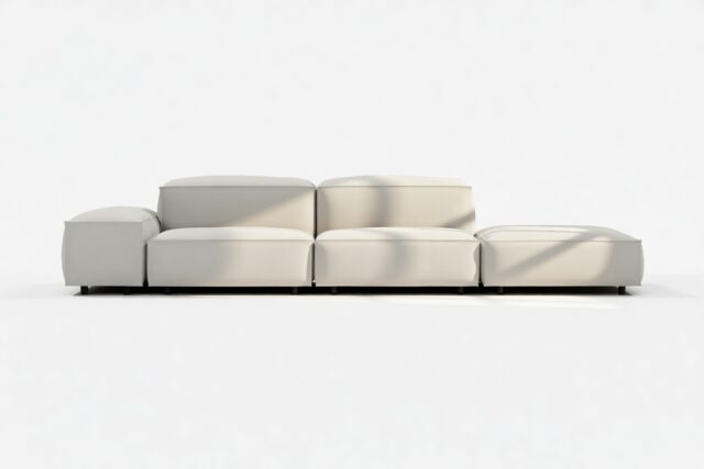The Extrasoft – Oatmeal Brushed Weave, Open End Sofa (Right)