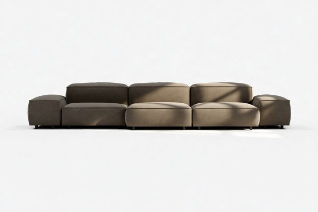 The Extrasoft – Coffee Brushed Weave, Three Seater Sofa (Left)