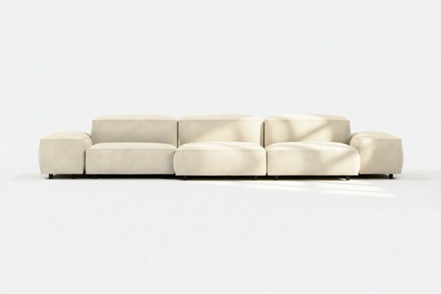 The Extrasoft – Eggshell Vegan Suede, Three Seater Sofa (Left)
