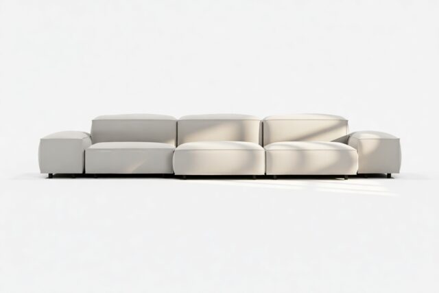 The Extrasoft – Oatmeal Brushed Weave, Three Seater Sofa (Left)