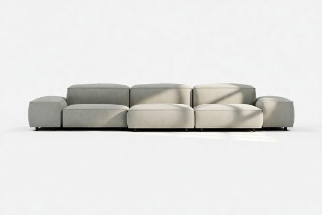 The Extrasoft – Soft Gray Brushed Weave, Three Seater Sofa (Left)