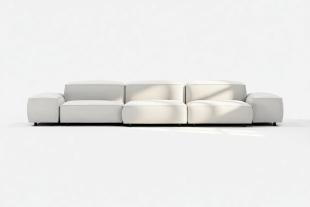 The Extrasoft – White Linen, Three Seater Sofa (Left)