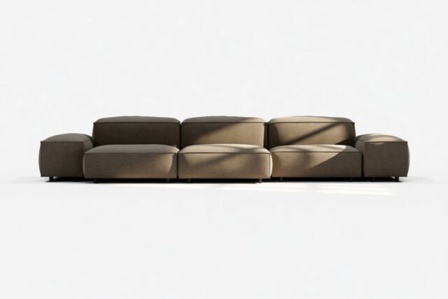 The Extrasoft – Coffee Brushed Weave, Three Seater Sofa (Right)