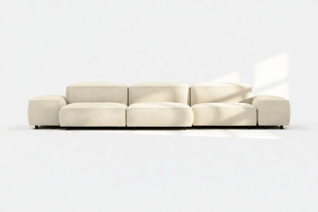 The Extrasoft – Eggshell Vegan Suede, Three Seater Sofa (Right)