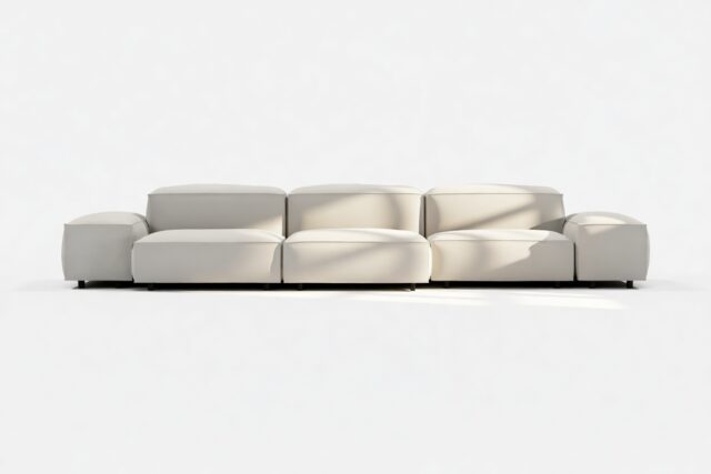 The Extrasoft – Oatmeal Brushed Weave, Three Seater Sofa (Right)