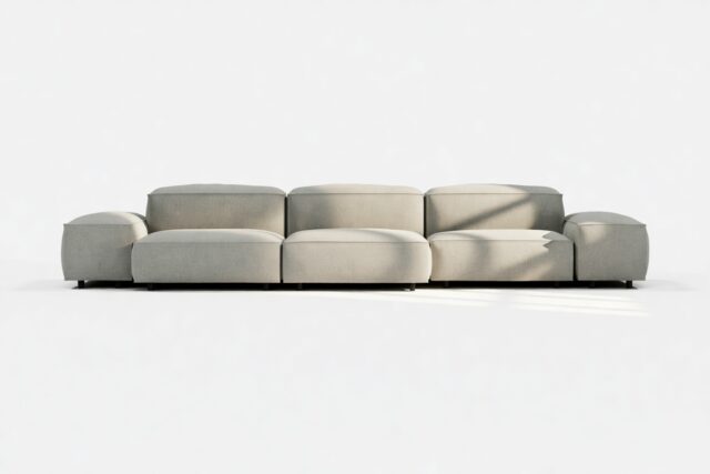 The Extrasoft – Soft Gray Brushed Weave, Three Seater Sofa (Right)