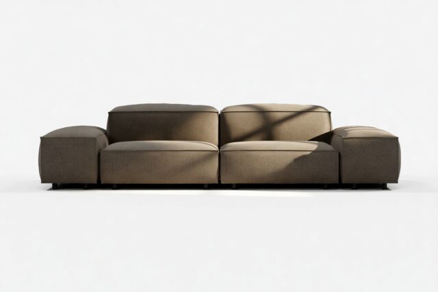 The Extrasoft – Coffee Brushed Weave, Two Seater Sofa