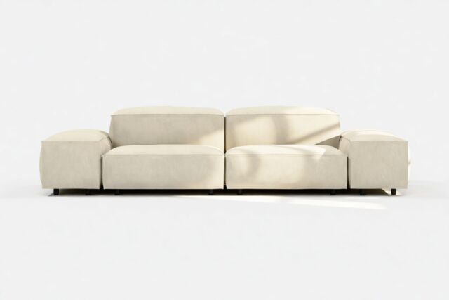 The Extrasoft – Eggshell Vegan Suede, Two Seater Sofa