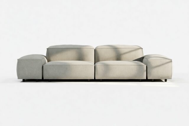 The Extrasoft – Soft Gray Brushed Weave, Two Seater Sofa