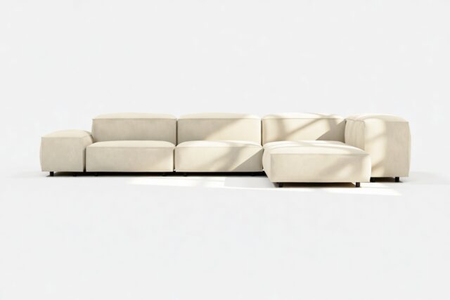 The Extrasoft – Eggshell Vegan Suede, Corner (Right)