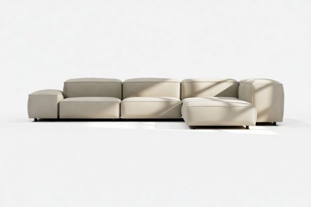 The Extrasoft – Beige Gray Vegan Leather, Corner (Right)