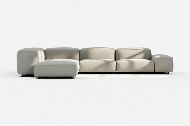 The Extrasoft – Soft Gray Brushed Weave, Corner (Left)