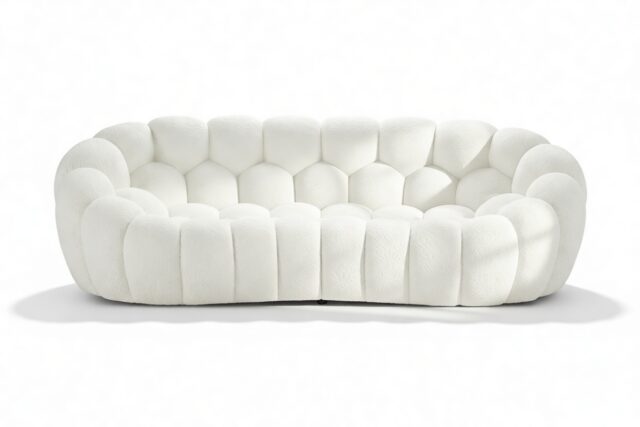 The Bubble – Cream Jersey, Three Seater Sofa