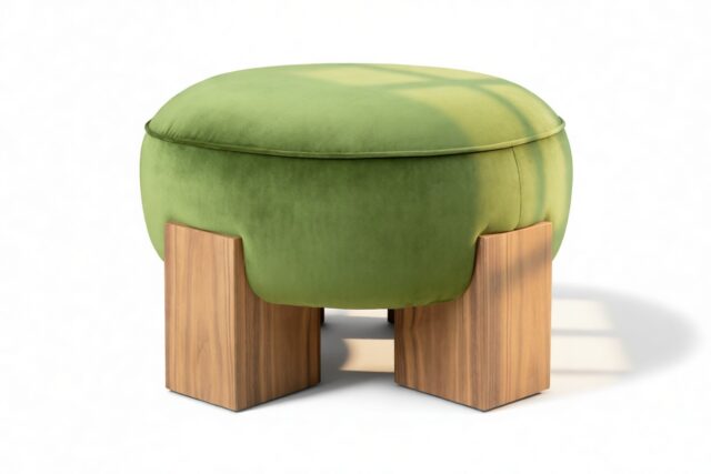 The Vita – Lichen Plush Velvet, Ottoman